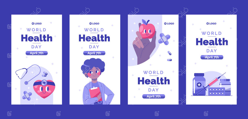 مجموعه استوری‌های اینستاگرام ساده برای جشن روز جهانی سلامت