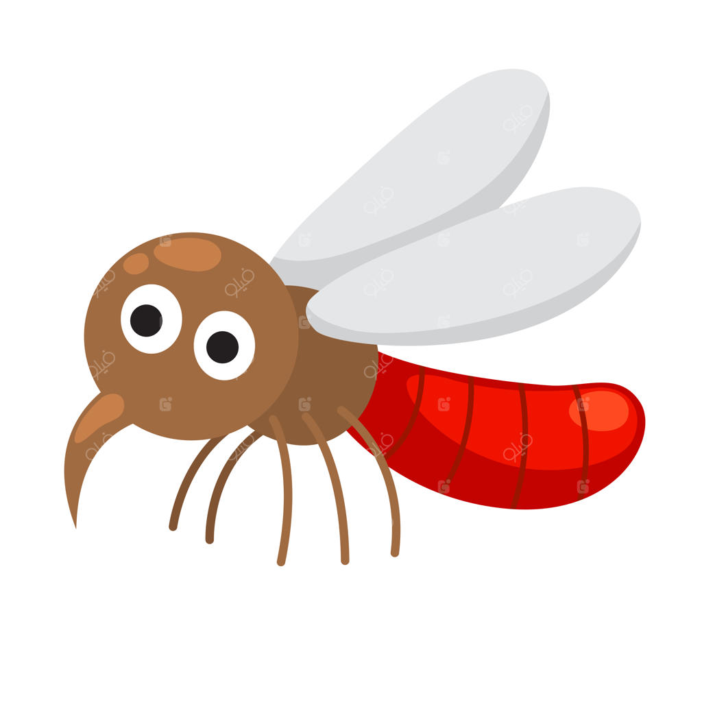 تصویرسازی وکتور پشه کارتونی با پس‌زمینه سفید