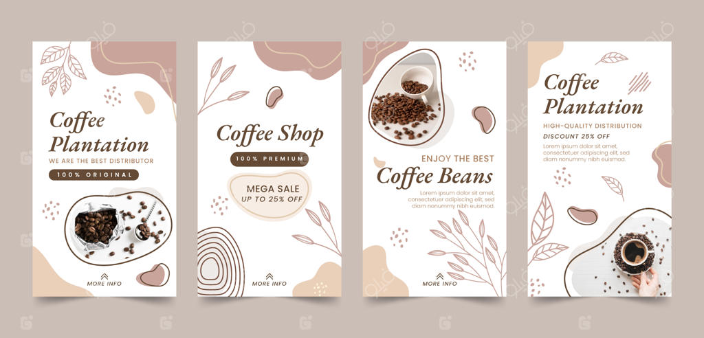 داستان‌های تصویری اینستاگرام: طراحی دستی از مزارع قهوه