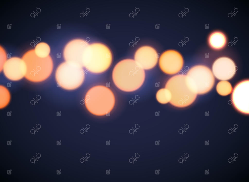 پس‌زمینه افکت بوکه با فوکوس دایره‌ای؛ وکتور انتزاعی محو با نور زرد و درخشش ملایم