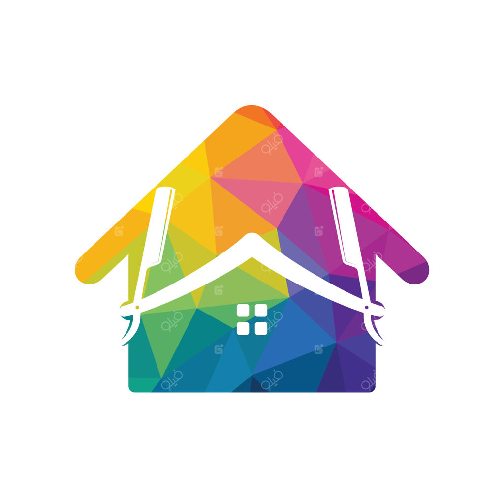 نشان‌واره طراحی لوگوی خانه آرایشگران. پترن طراحی لوگوی وکتور آرایشگاه.