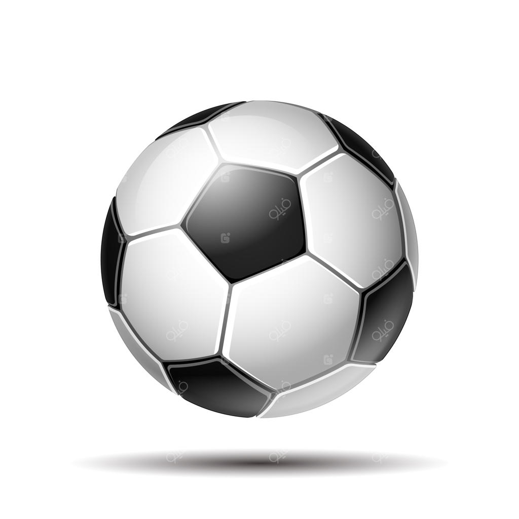 تصویرسازی فوتبال با توپ چرمین سفید و مشکی