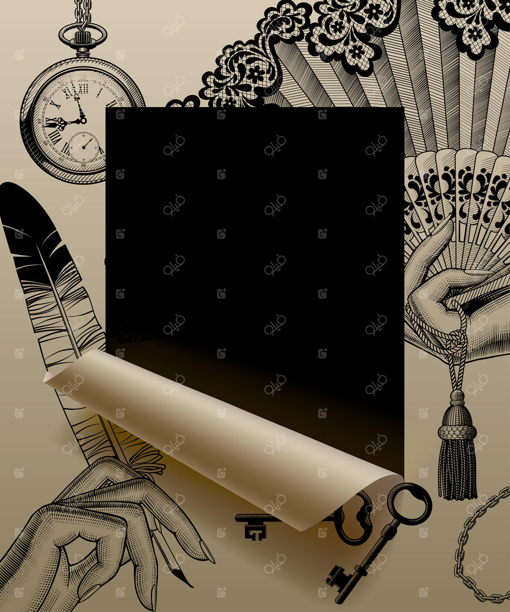 صفحه کاغذی برش‌خورده در قاب و نیمه لوله‌شده