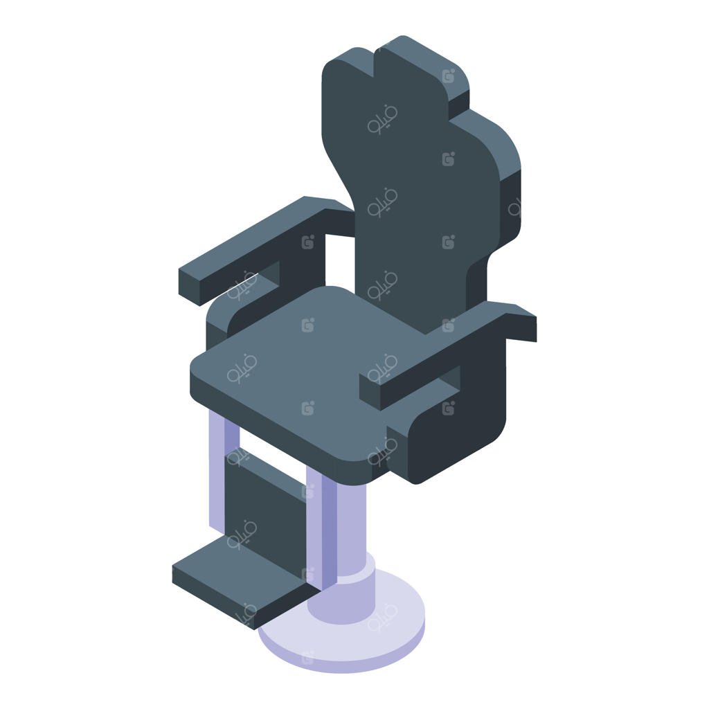 صندلی آرایشگری قدیمی ایکون ایزومتریک. جنس پارچه‌ای