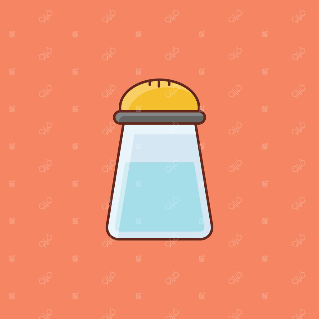 تصویر وکتور نمک بر روی پس‌زمینه. نمادهای با کیفیت عالی. آیکون خطی و رنگی وکتور برای طراحی مفاهیم و گرافیک.