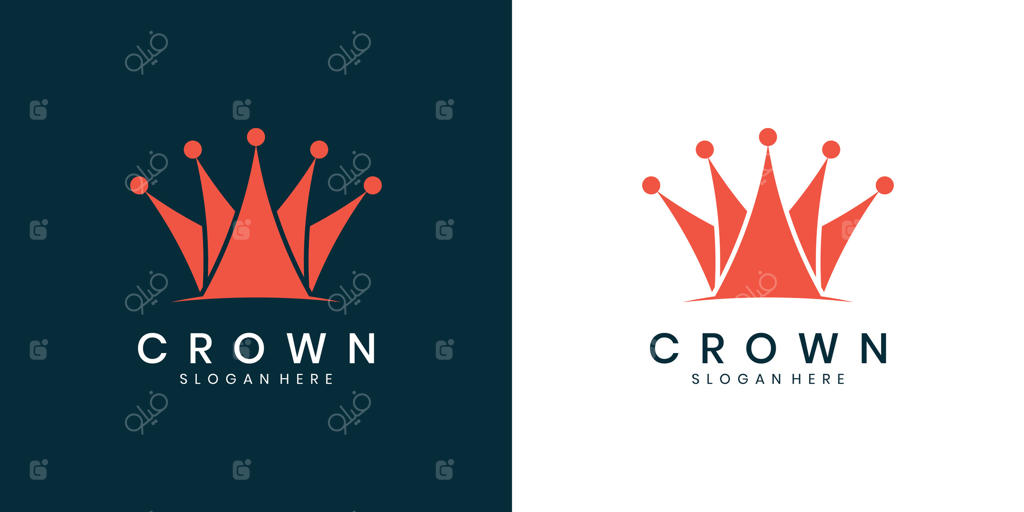 قالب طراحی لوگو و آیکون تاج انتزاعی
