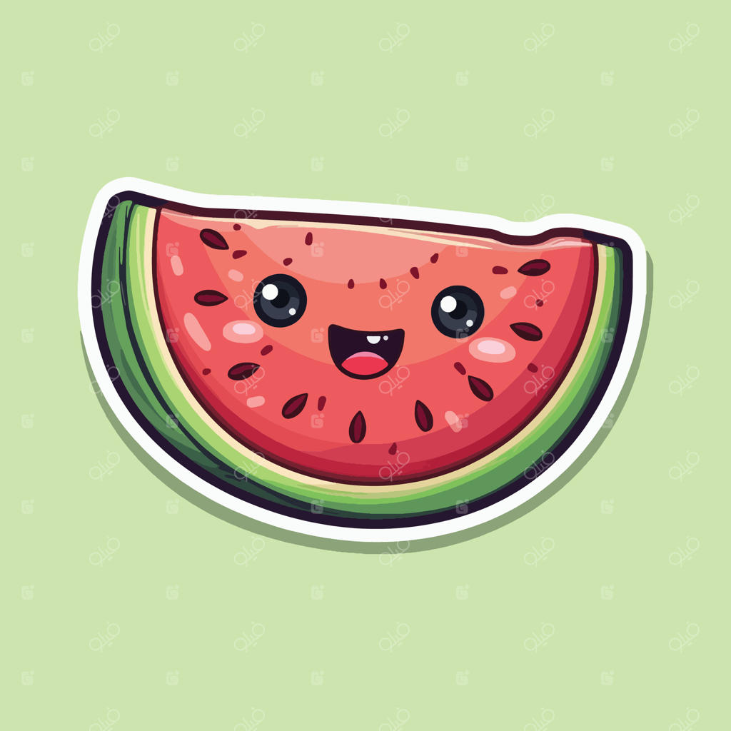 برش هندوانه خندان به سبک کارتونی