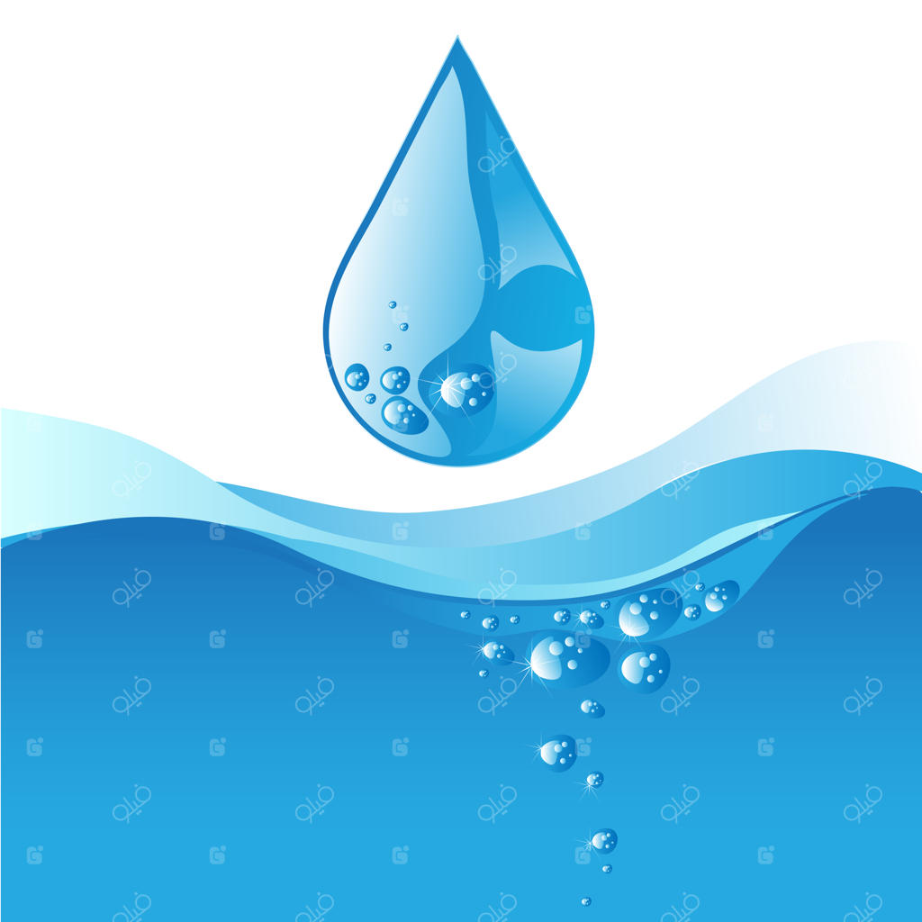 قطره آب و موج آبی