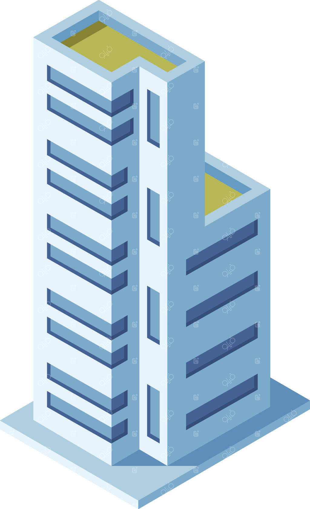 ساختمان اداری امروزی با طراحی شیک به‌طور برجسته‌ای خودنمایی می‌کند، معماری مدرن و حضور شهری خود را به نمایش می‌گذارد