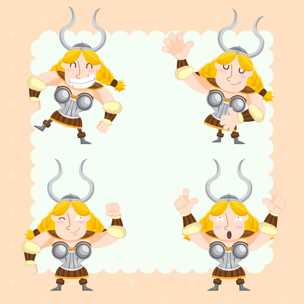 مجموعه وکتور وایکینگ‌های بامزه