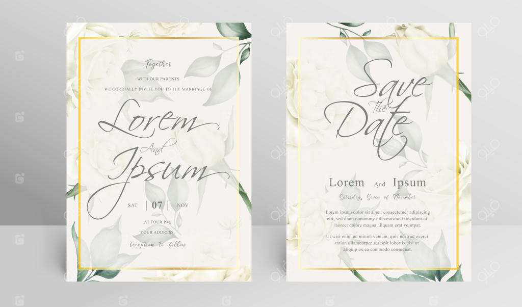 قالب‌های شکیل برای ست کارت دعوت عروسی