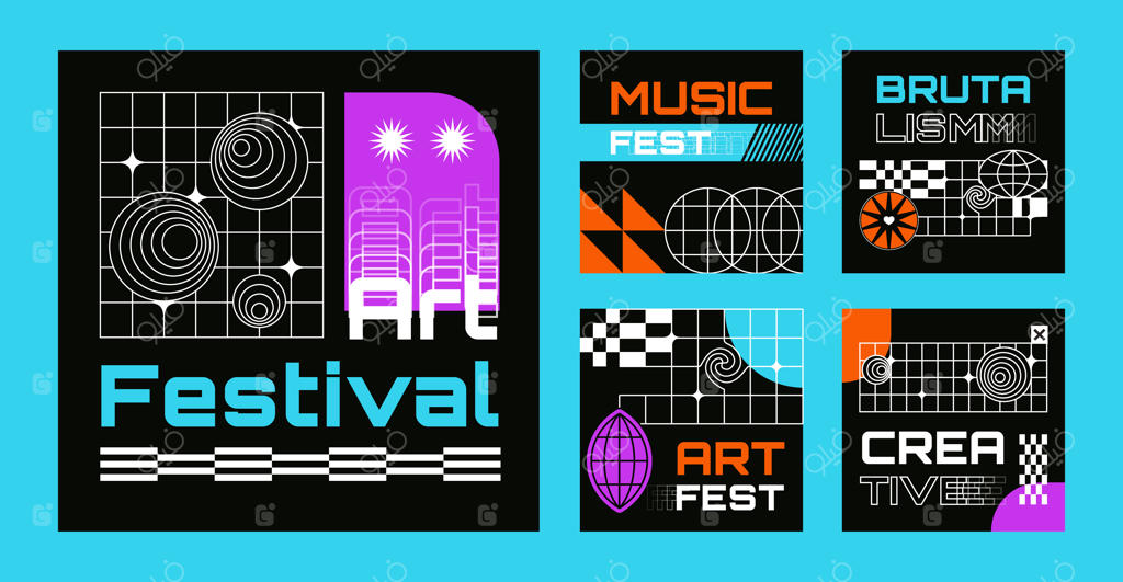 مجموعه پست‌های اینستاگرامی به سبک بروتالیسم دست‌ساز