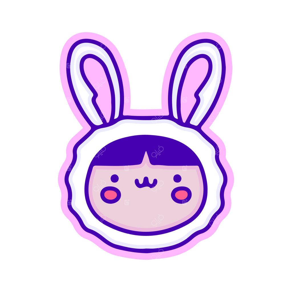 کودک ناز در لباس خرگوش، تصویرسازی برای تیشرت، برچسب یا پوشاک