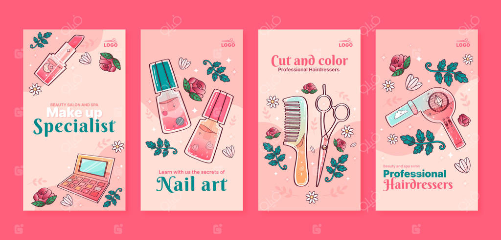 قالب پست اینستاگرام برای سالن زیبایی