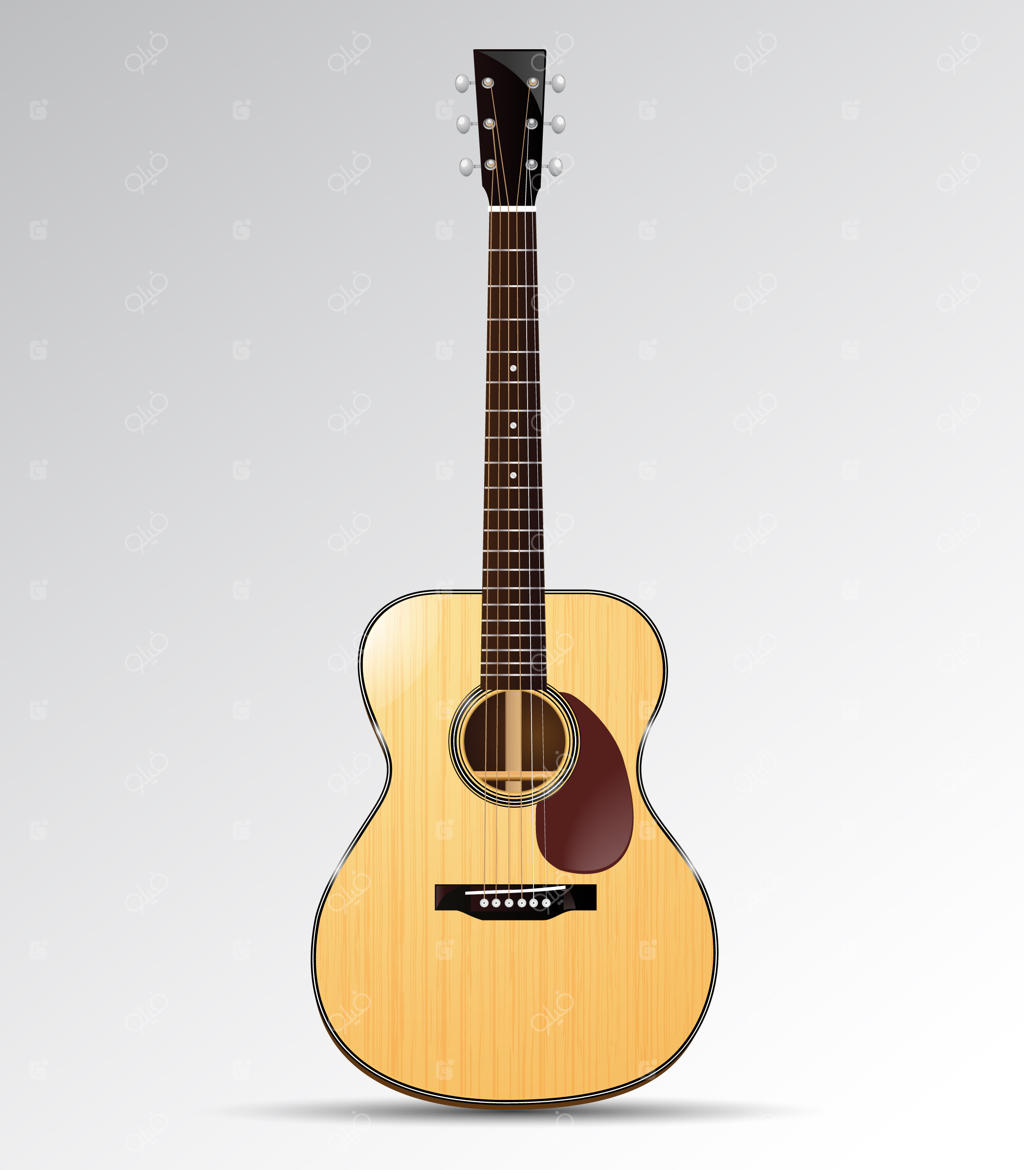 مدل ارکستر گیتار آکوستیک به صورت مجزا