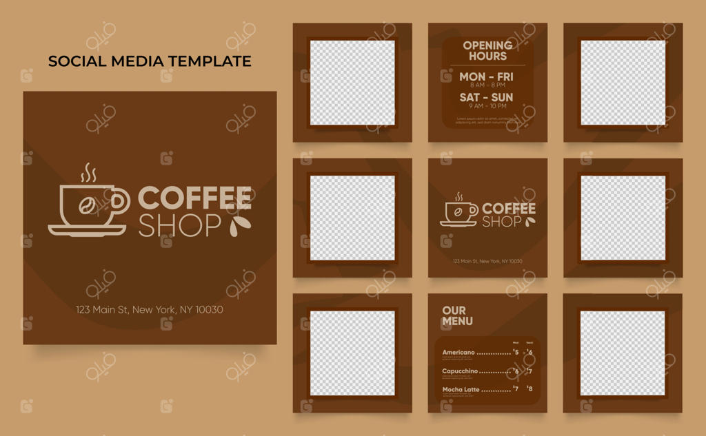 قالب بنر تبلیغاتی فروش ویژه قهوه در شبکه‌های اجتماعی