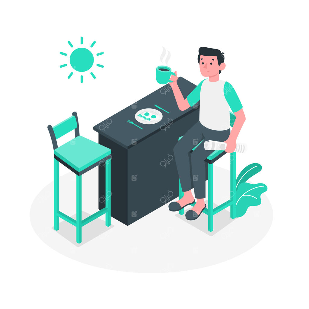 تصویرسازی مفاهیم ضروریات صبحگاهی