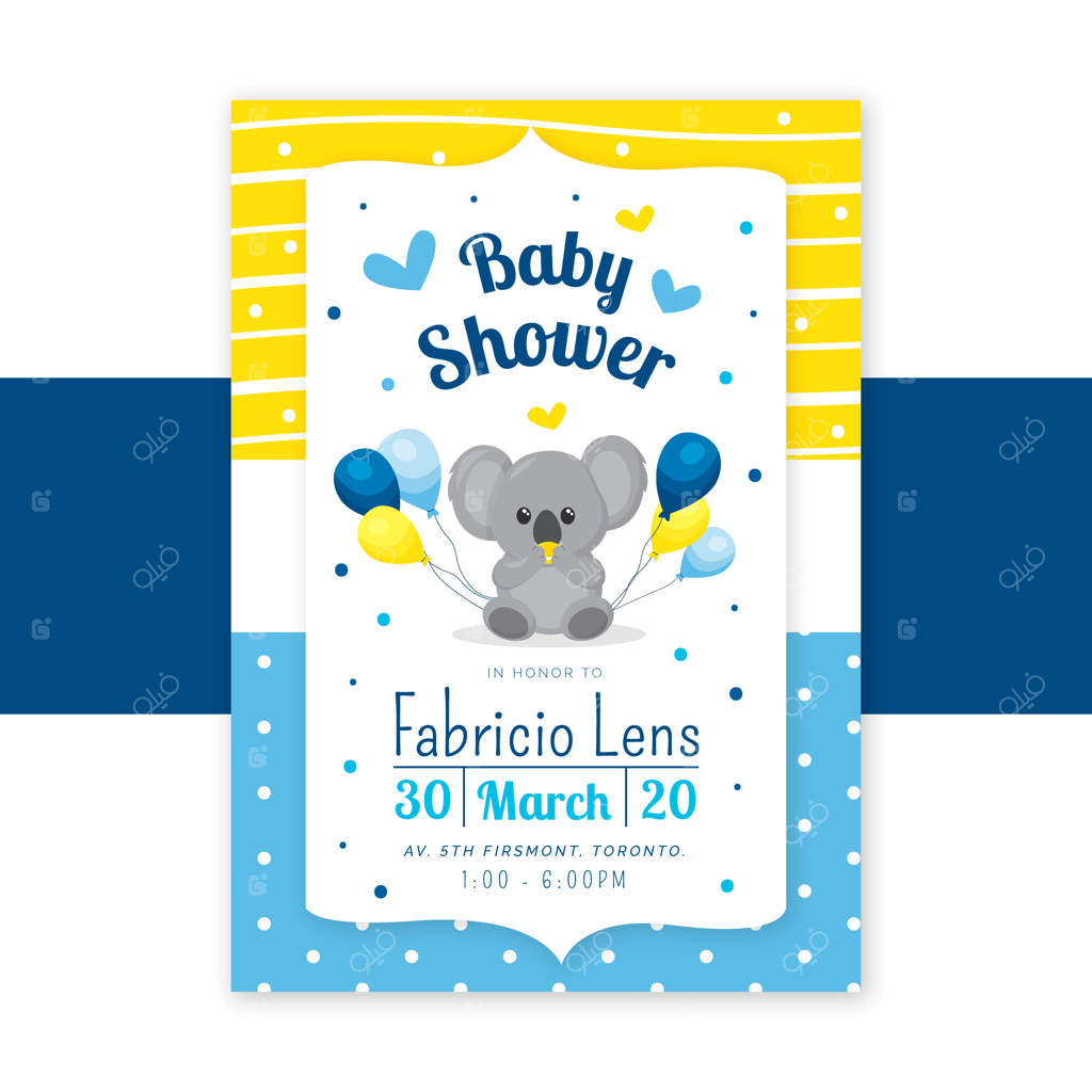 دعوت‌نامه جشن سیسمونی پسرانه