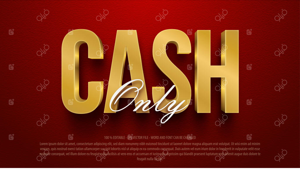 تاثیر متن قابل ویرایش "پول طلایی"