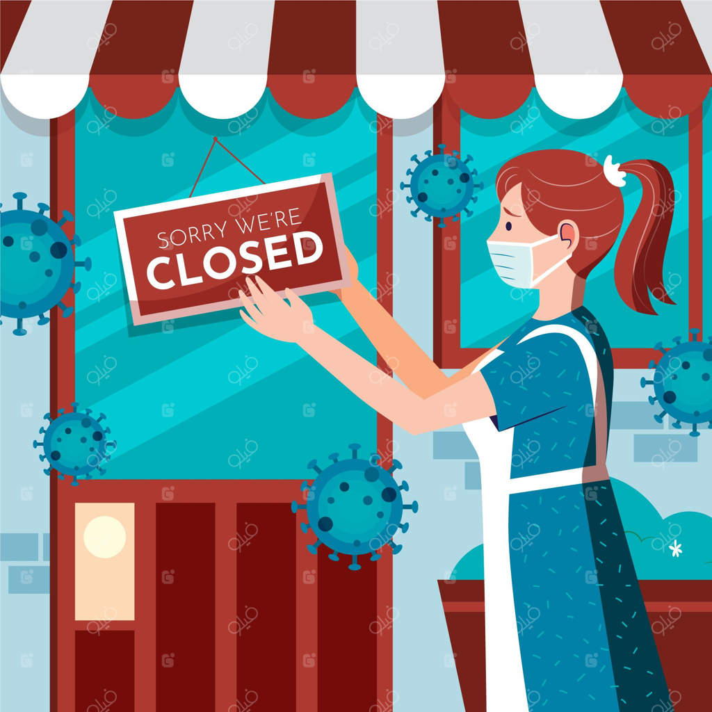 تخته‌نوشت تعطیلی در دست زن جوان