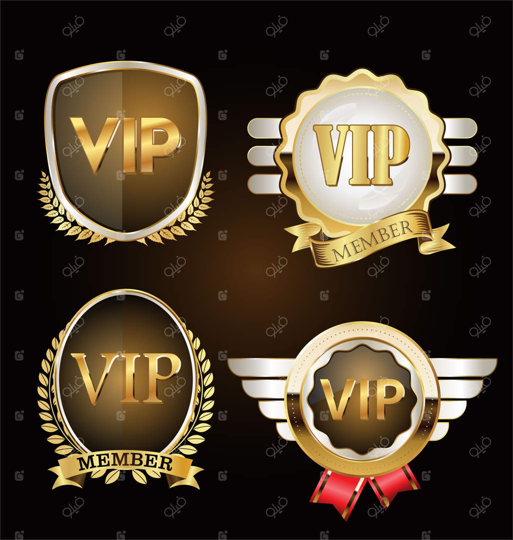 پترن دعوت‌نامه VIP طلایی به سبک کلاسیک روی پس‌زمینه مشکی