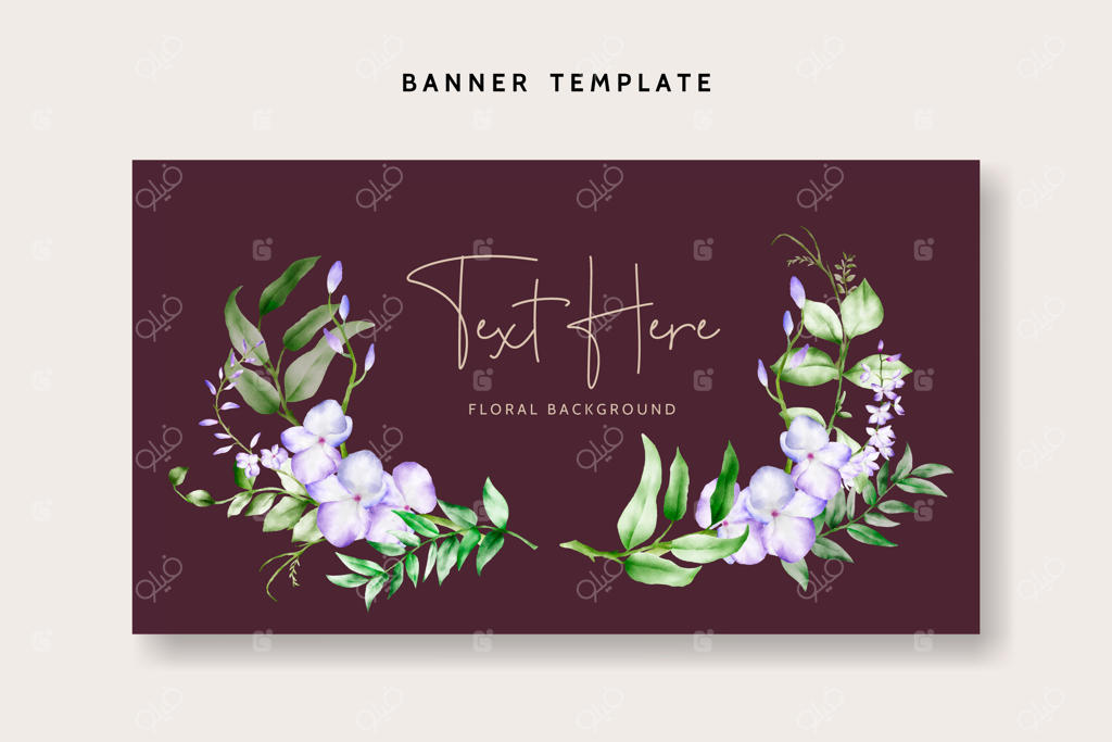 قالب پس‌زمینه شیک با گل بنفش