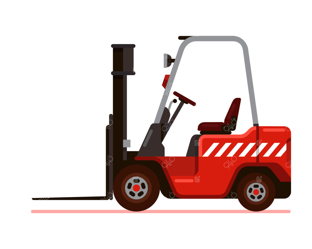 تصویرسازی وکتور لیفتراک قرمز با سبک تخت