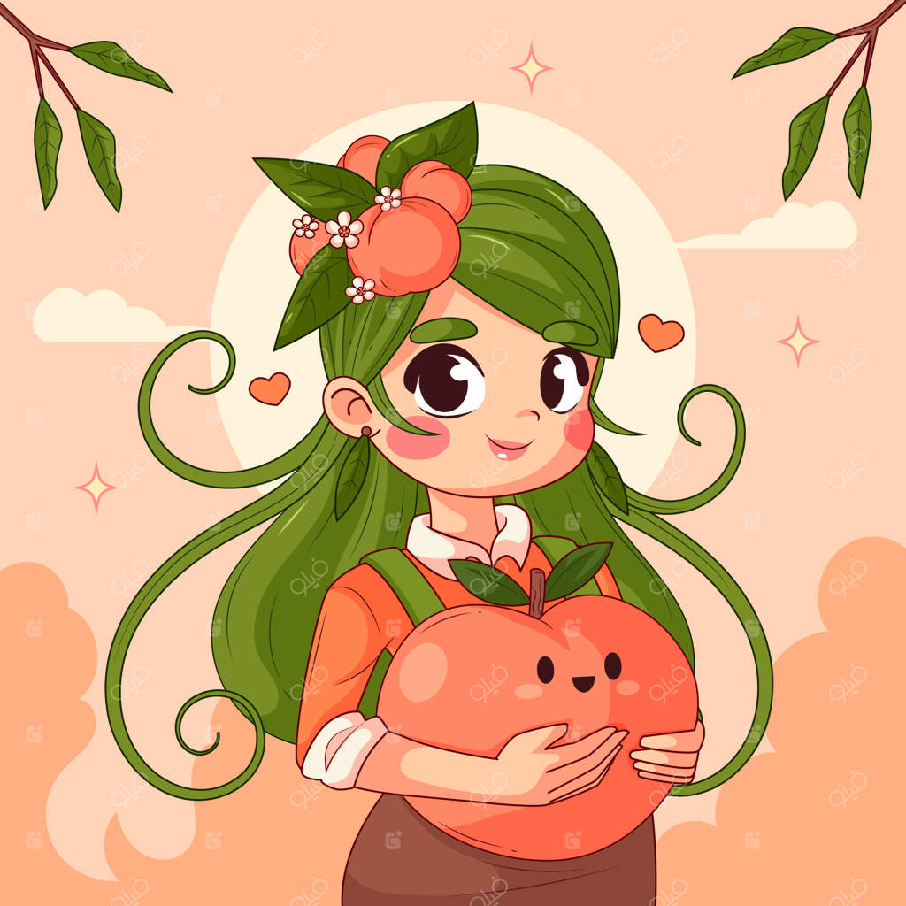 تصویر نقاشی‌ شده هلو