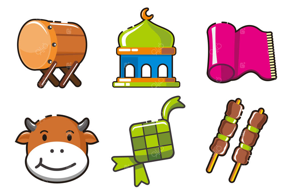 ست عناصر دکور اسلامی برداری برای طراحی عید