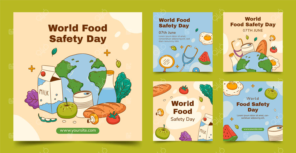 مجموعه‌ای از پست‌های اینستاگرام برای آگاهی‌رسانی درباره روز جهانی ایمنی غذا