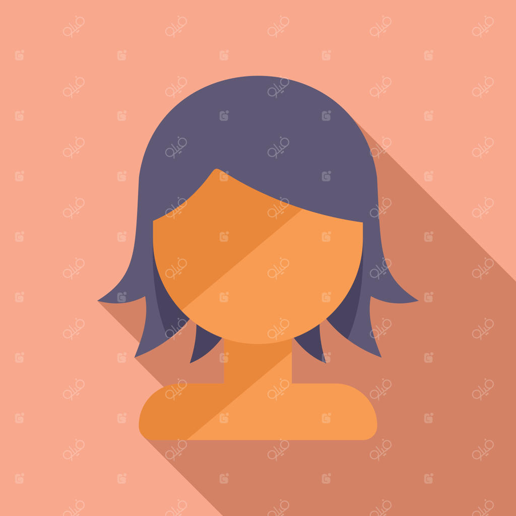 آیکن مسطح کلاه‌گیس مد تقلبی کوتاه. قفل‌های آرایشگاه