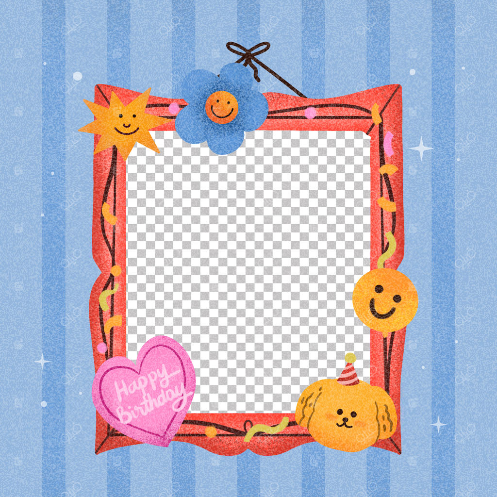 قاب تولد رنگارنگ با تزیینات زیبا و بامزه