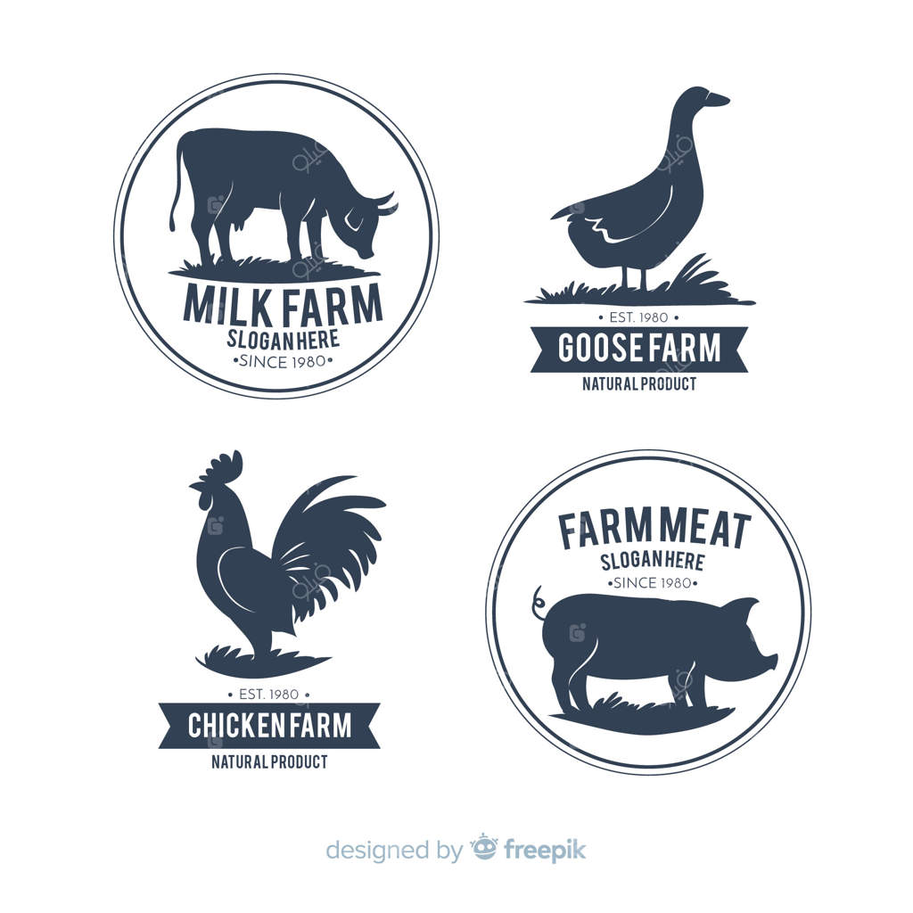 مجموعه قالب لوگوی مزرعه تخت