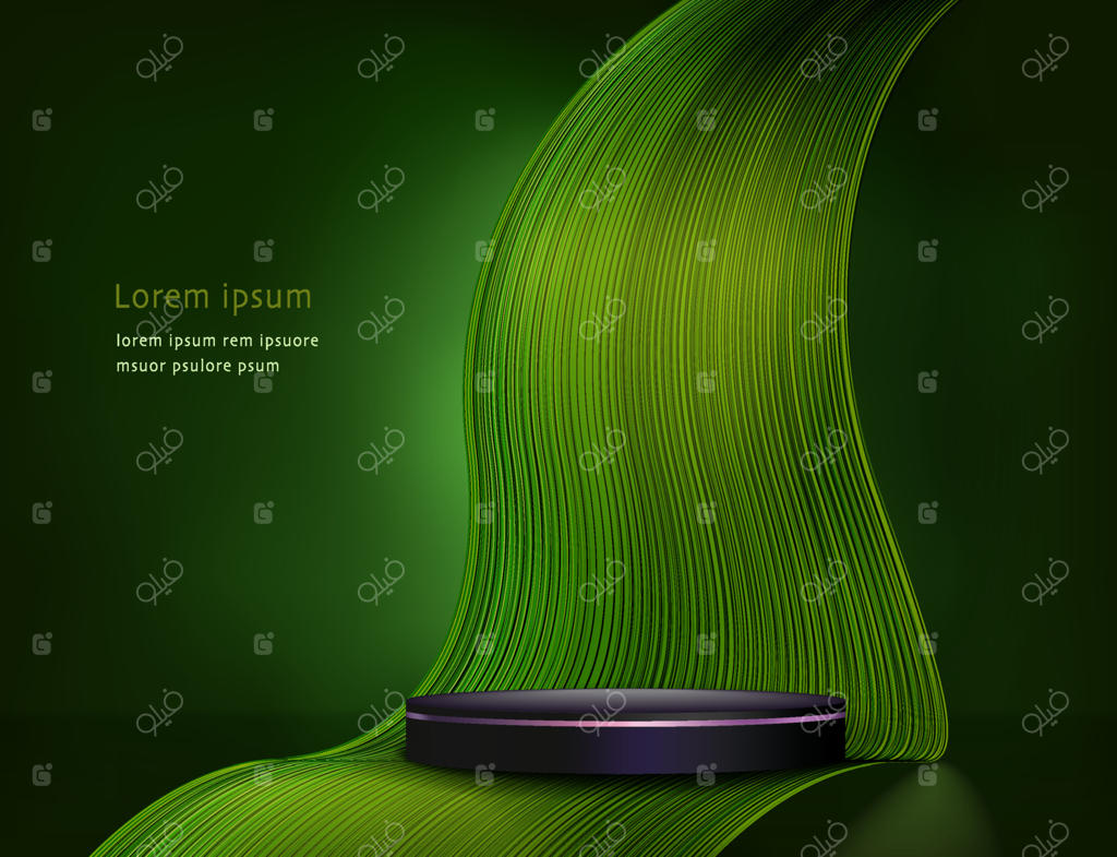 سکوی استوانه‌ای سه بعدی و انتزاعی؛ طرح وکتور مدرن برای نمایش محصولات آرایشی