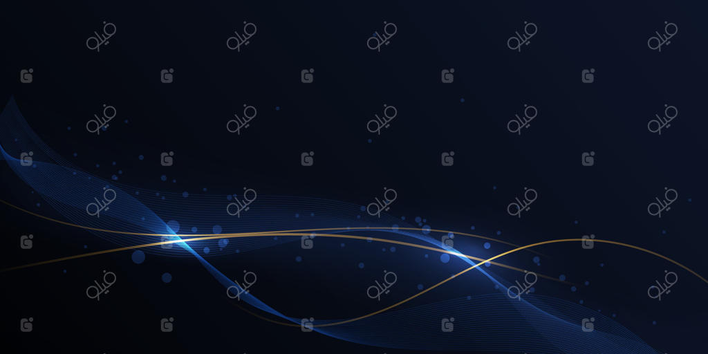 اثر طلایی انتزاعی با خطوط جریان، پترن حرکتی و گرادیان آبی برای والپیپر لوکس، بنر قالب و پس‌زمینه آینده‌نگر. طراحی گرافیکی مدرن با فضای خلاقانه