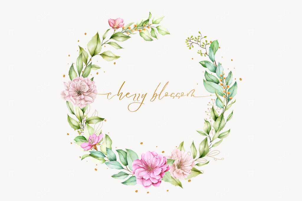 طراحی تاج گل ساکورا با دست