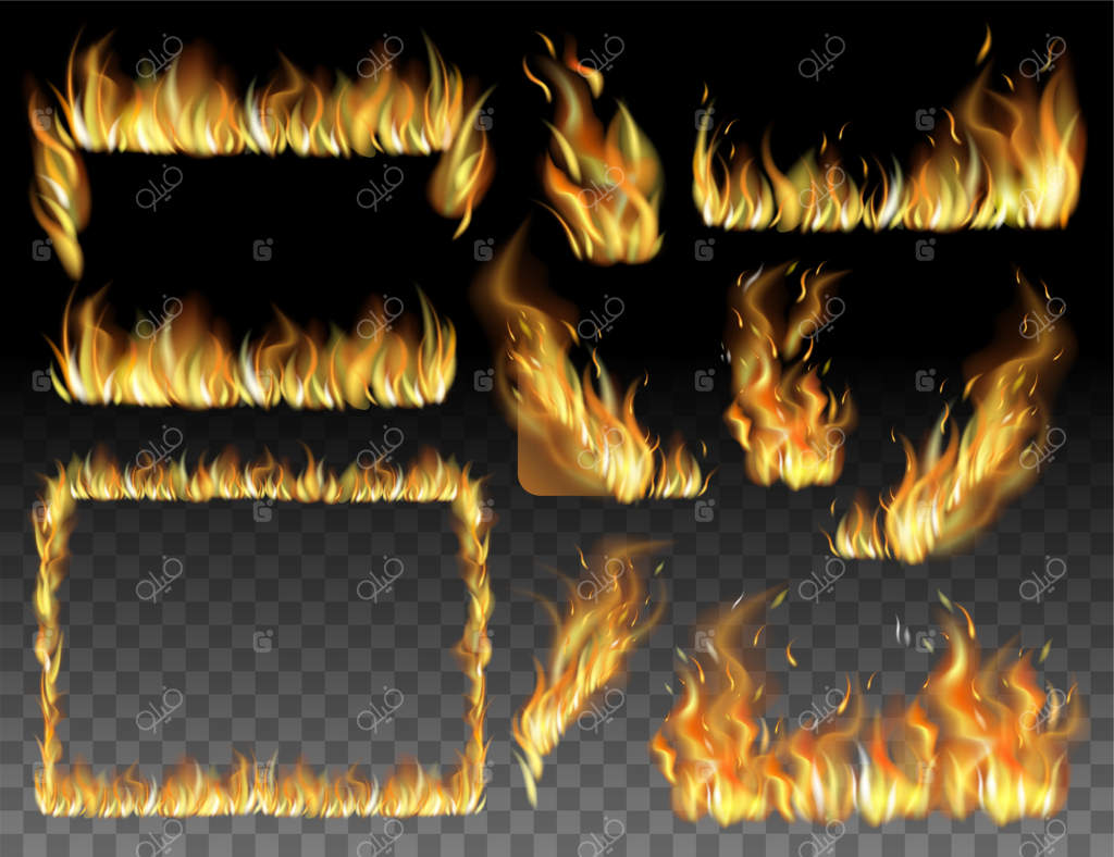 مجموعه‌ای از شعلۀ واقعی با جرقه‌ها.