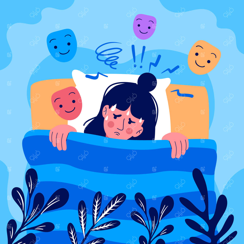 تصویرسازی اضطراب با طراحی تخت