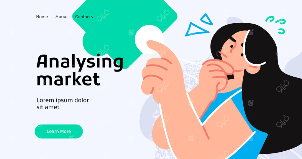 قالب صفحه فرود برای بازاریابی شبکه‌های اجتماعی با طراحی مدرن و تخت برای طراحی صفحات وب