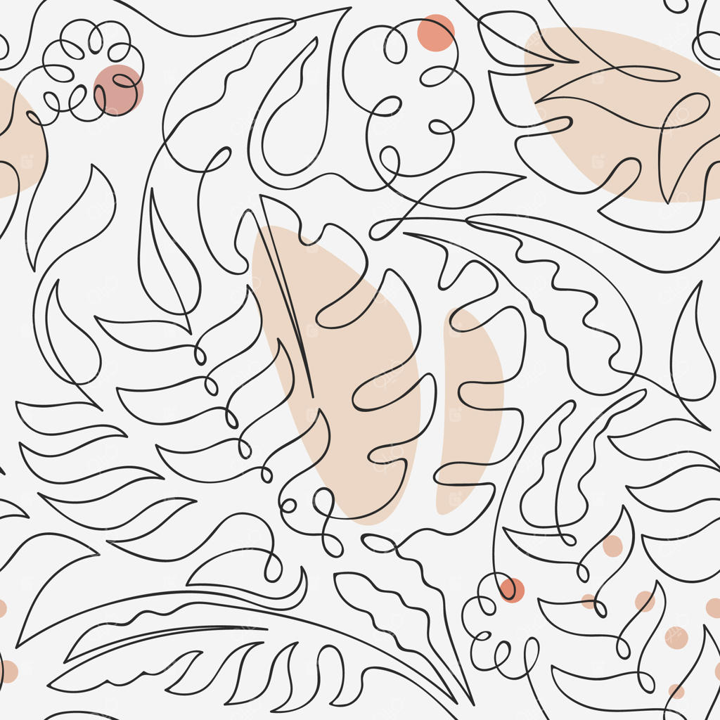 طرح بی‌وقفه هنر خطی گل‌ها