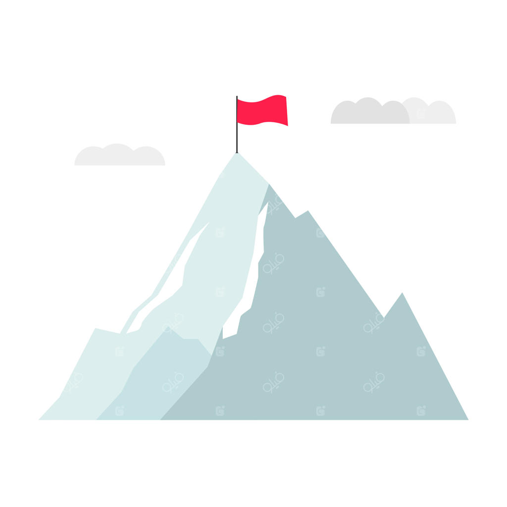 کوهی با پرچمی بر فراز قله