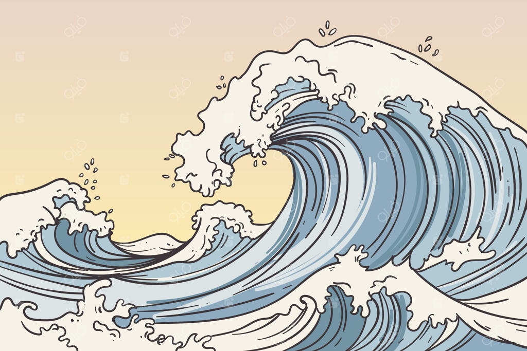 پس‌زمینه موج آب دست‌کشیده