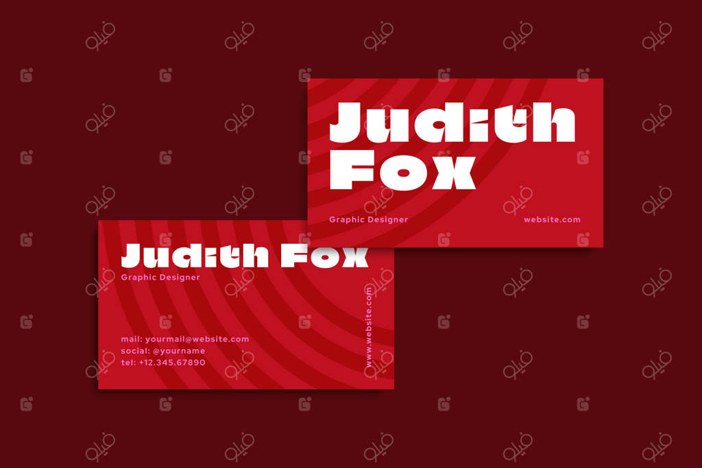 کارت ویزیت تخت و قرمز