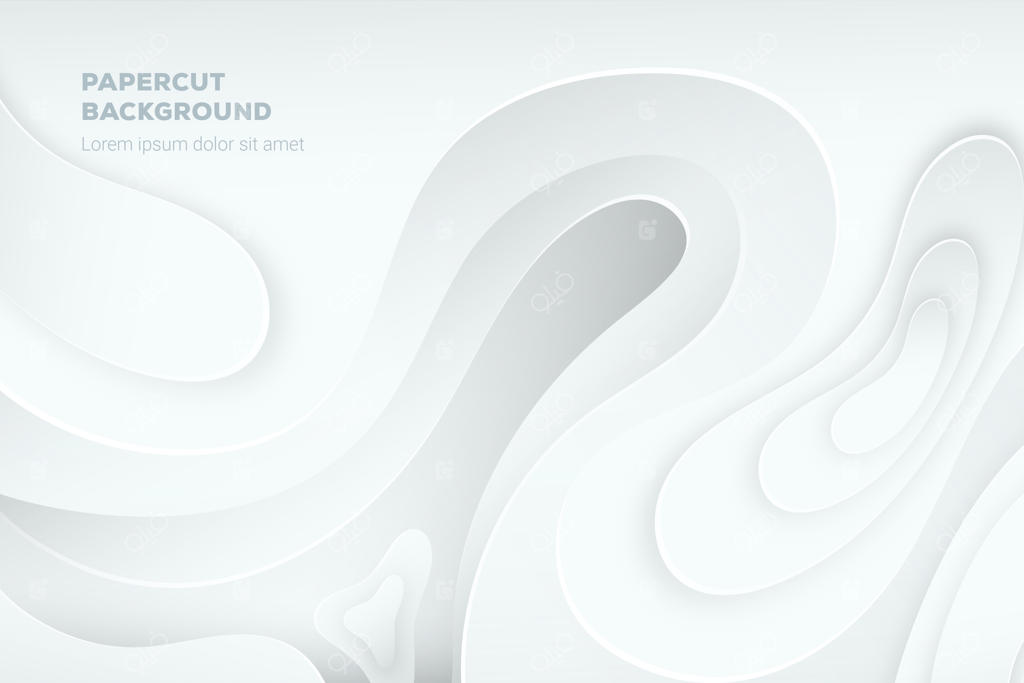 تصویر زمینه انتزاعی سفید با سبک کاغذ سه بعدی