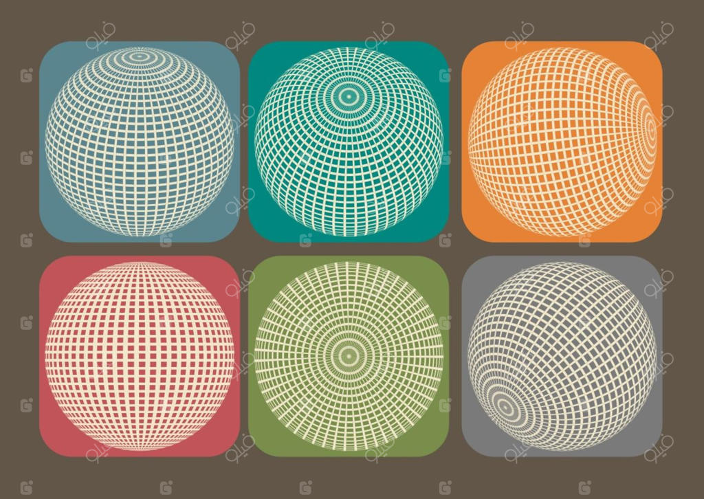 آیکون‌های وکتور کره زمین شبکه‌ای