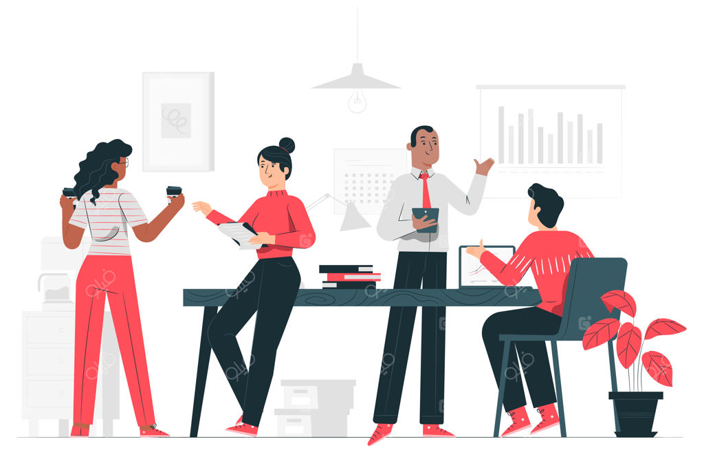 تصویرسازی مفهوم دفتر کاری