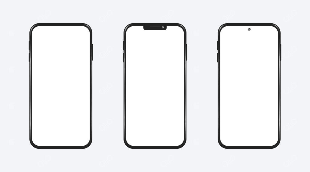 مجموعه موکاپ وکتور نمایش واقع‌گرایانه گوشی هوشمند