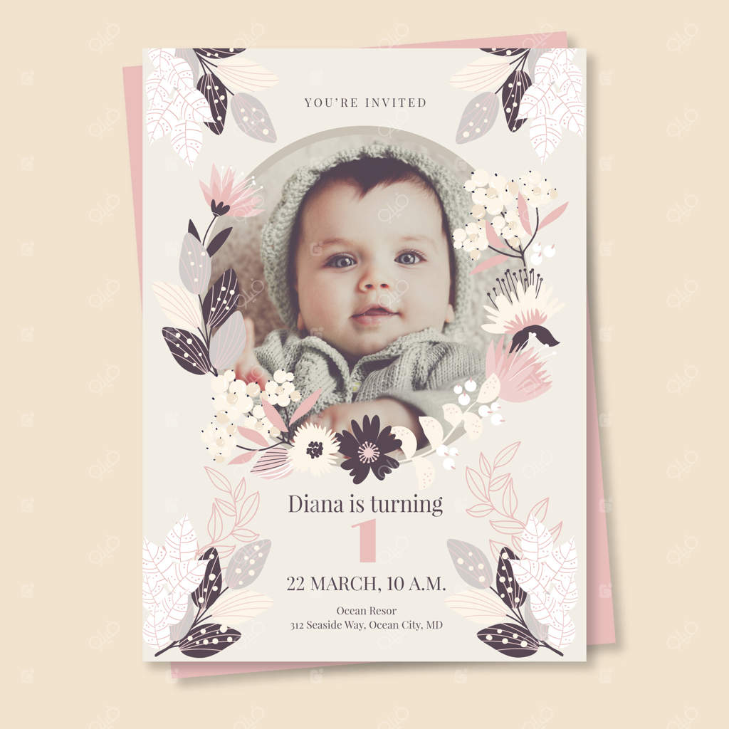 پترن کارت دعوت تولد کودکان با عکس