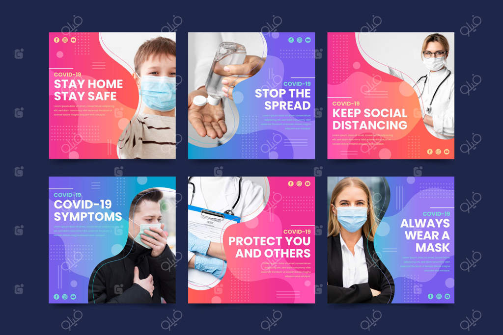 مجموعه پست‌های اینستاگرامی درباره ویروس کرونا