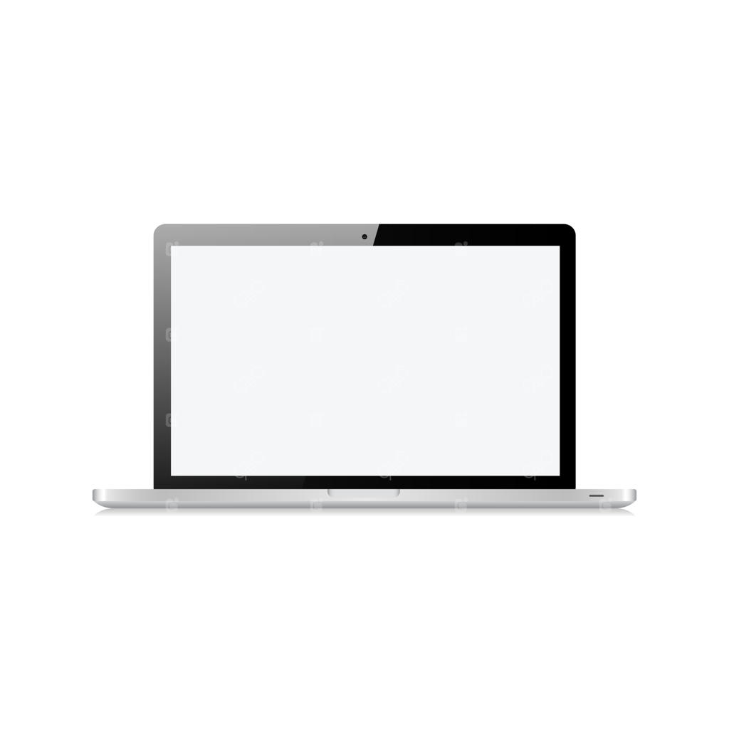 لپ‌تاپ با صفحه‌نمایش لمسی خاموش - تصویر برداری جدا شده بر روی زمینه سفید